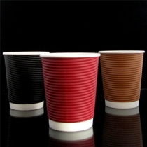 陆丰一次性彩印纸杯咖啡杯奶茶杯豆浆杯